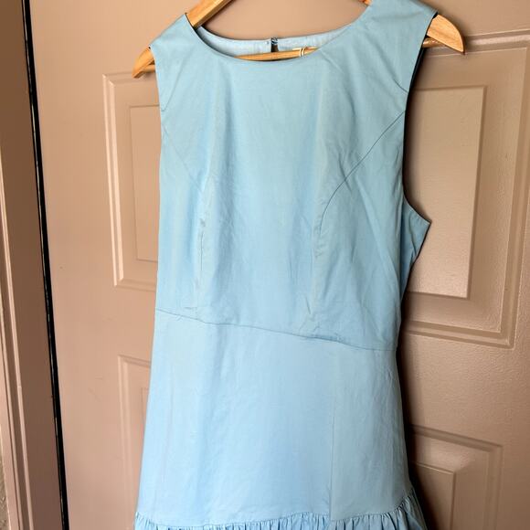 Linen Vibes Cinderella Blue Cotton Ruffle French Vintage Cotton Dress Size M - Picture 4 of 15